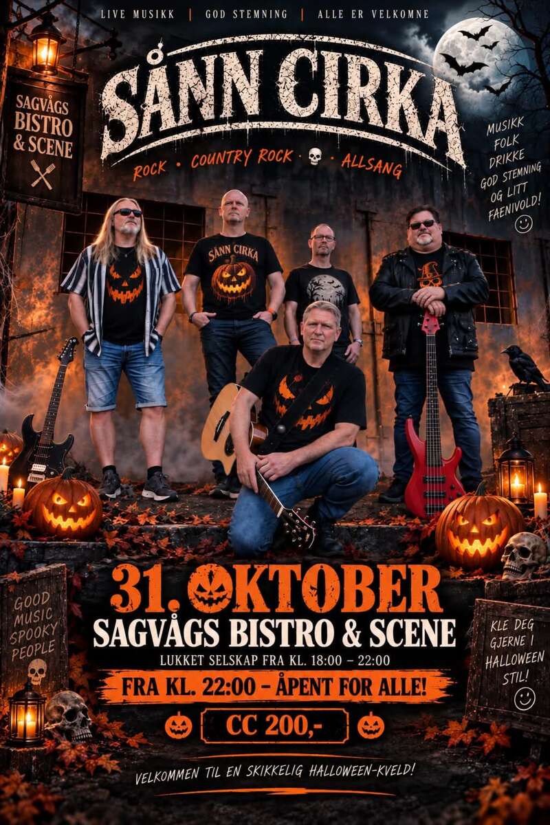 Plakat for Halloween med SÅNN CIRKA
