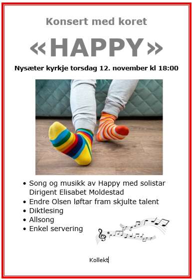 Plakat for Konsert med koret "HAPPY"